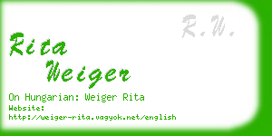 rita weiger business card